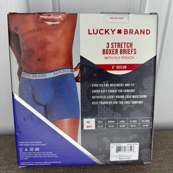 Lucky Brand Men's Stretch Boxer Briefs 3 Pack, 6” inseam “LEGALIZE FREEDOM” - Picture 4 of 4